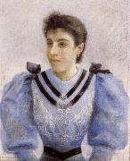 Federico zandomeneghi Portrait of a Girl oil painting on canvas